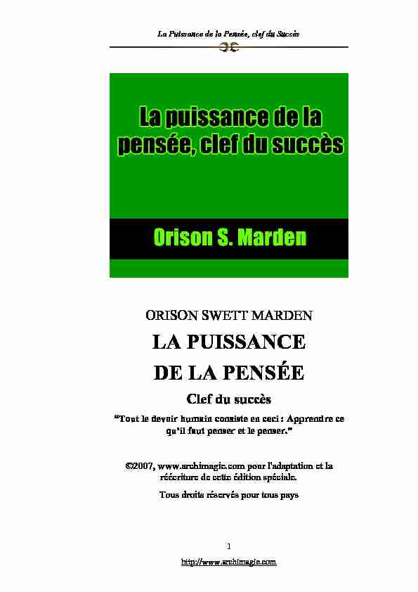 [PDF] LA PUISSANCE DE LA PENSÉE - Psychaanalyse