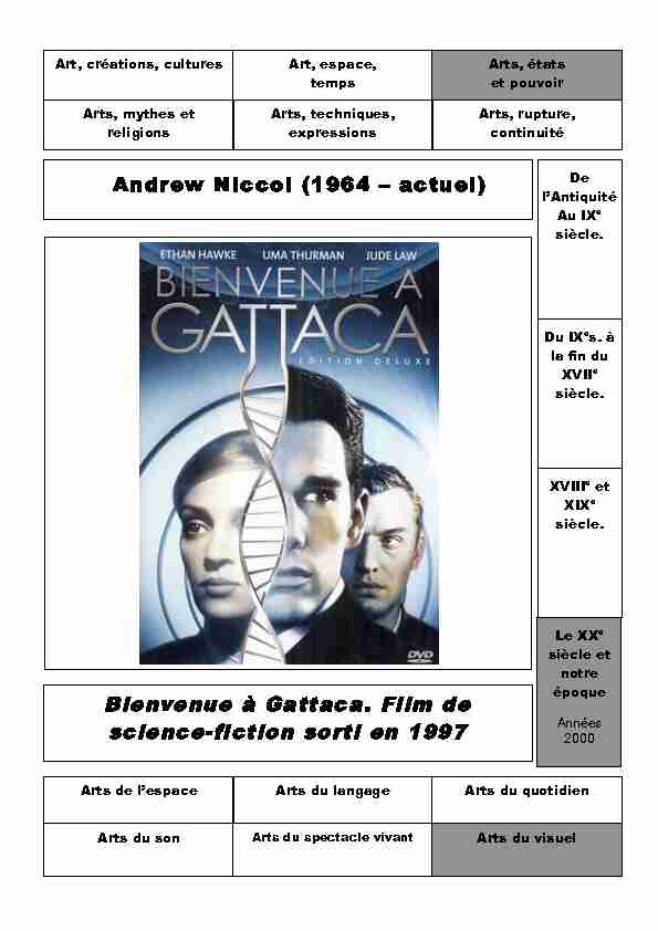 Andrew Niccol (1964 – actuel) Bienvenue à Gattaca. Film de