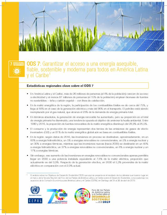 ODS 7: Garantizar el acceso a una energía asequible fiable