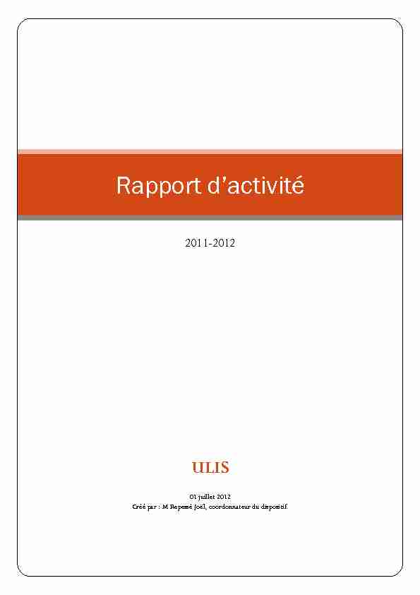 [PDF] Rapport activité Ulis 2011-2012 - Handiressources