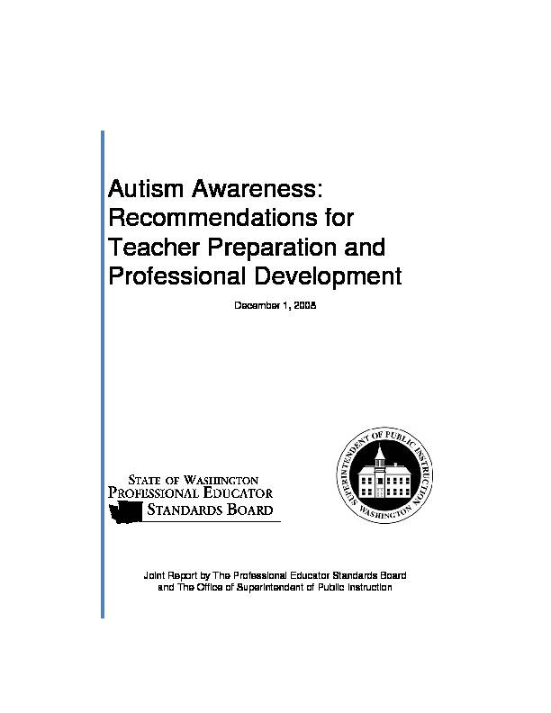 Autism Awareness: Recommendations for Teacher Preparation and