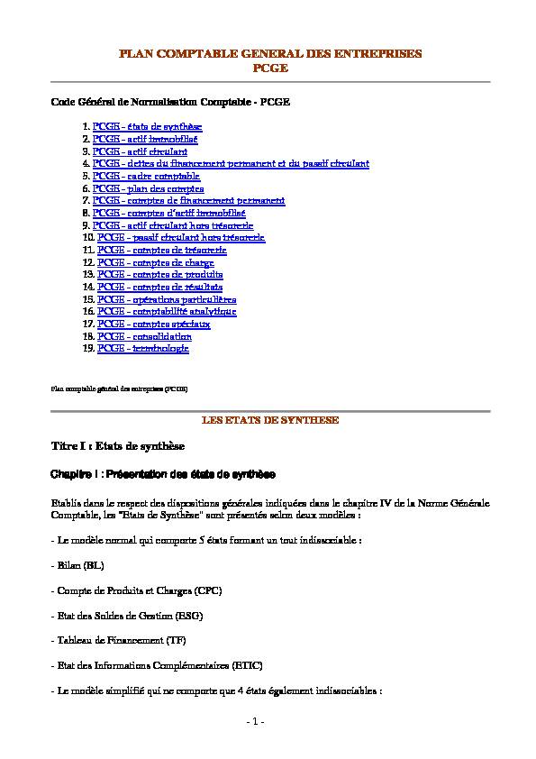 [PDF] plan comptable general des entreprises pcge