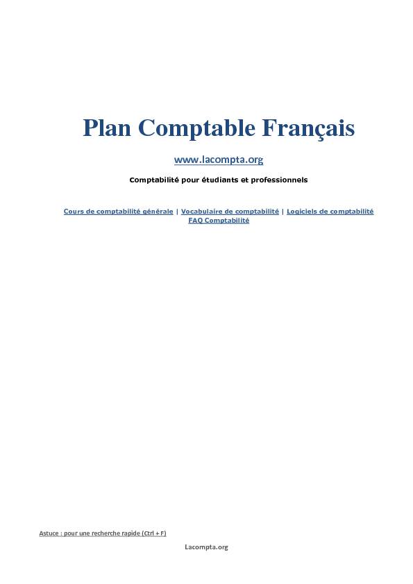 Plan comptable français - Lacomptaorg