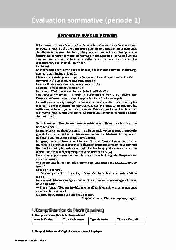 [PDF] Évaluation sommative (période 1) - Hachette Livre International