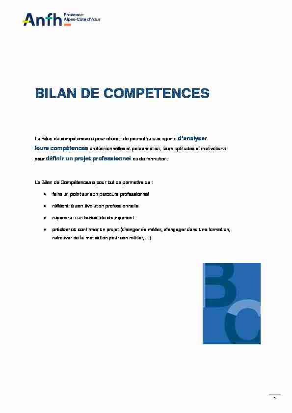 BILAN DE COMPETENCES