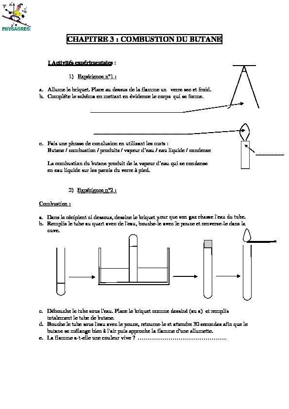 [PDF] CHAPITRE 3 : COMBUSTION DU BUTANE - Physagreg