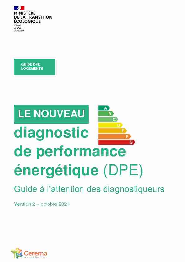 LE NOUVEAU - diagnostic de performance énergétique (DPE)