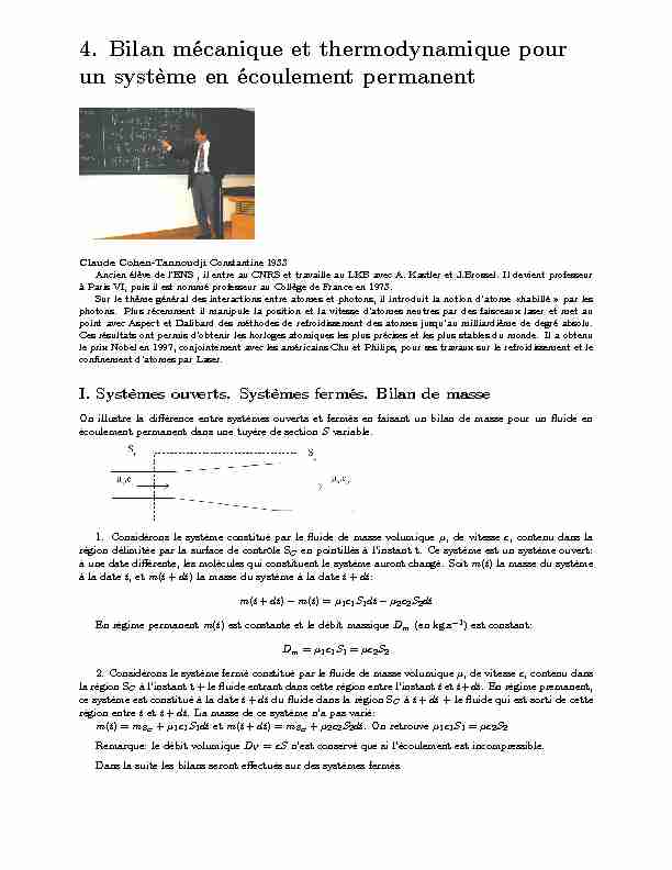 [PDF] 4 Bilan mécanique et thermodynamique pour un système en