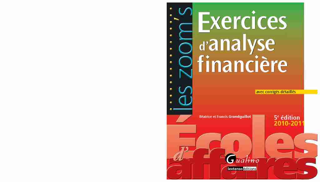 [PDF] Les Zooms Exercice danalyse financière - 5e édition