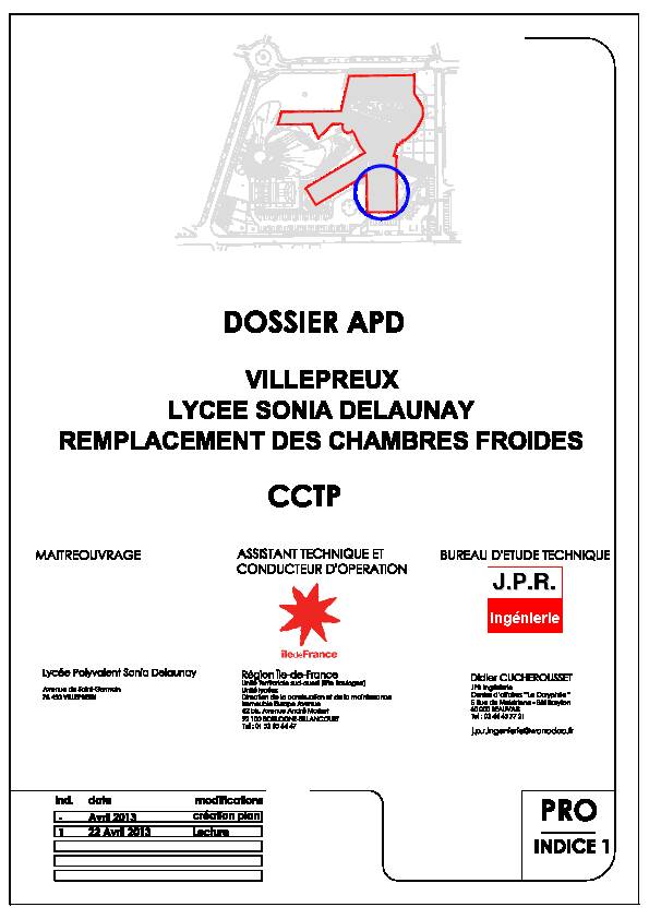 [PDF] PRO-CCTP CHAMBRES FROIDES - LYCEE DELAUNAY - AJI