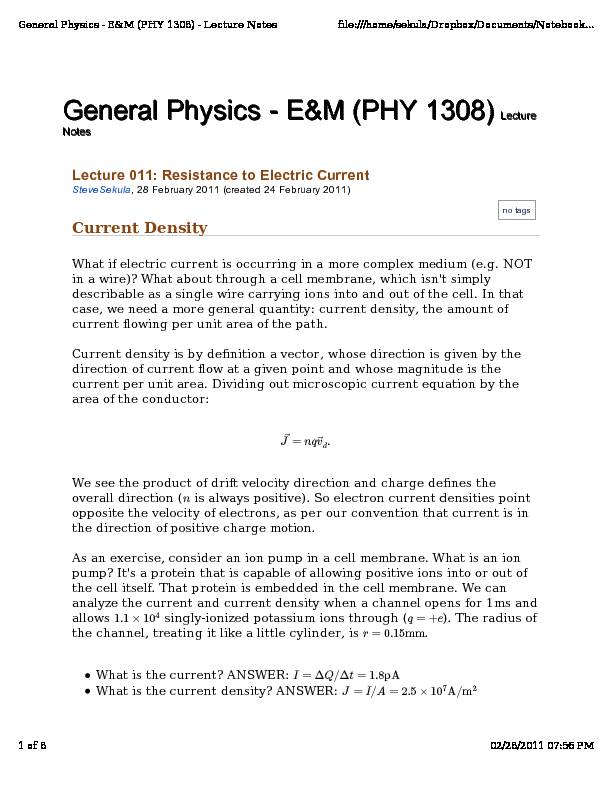 General Physics - E&M (PHY 1308) - SMU