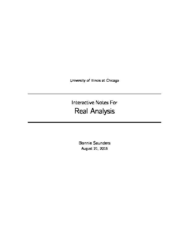 Interactive Notes For Real Analysis - University of Illinois