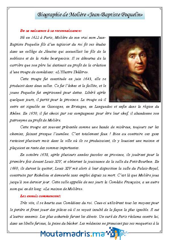 Searches related to biographie de molière exercice filetype:pdf