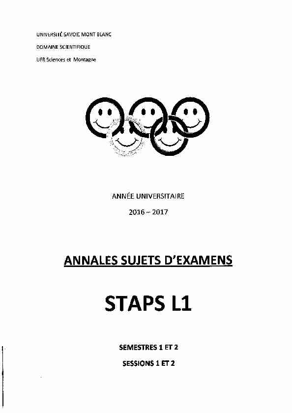 [PDF] annales staps l1 2016 2017