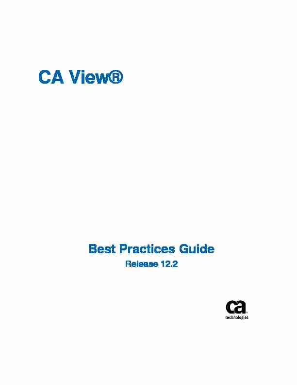 CA View Best Practices Guide