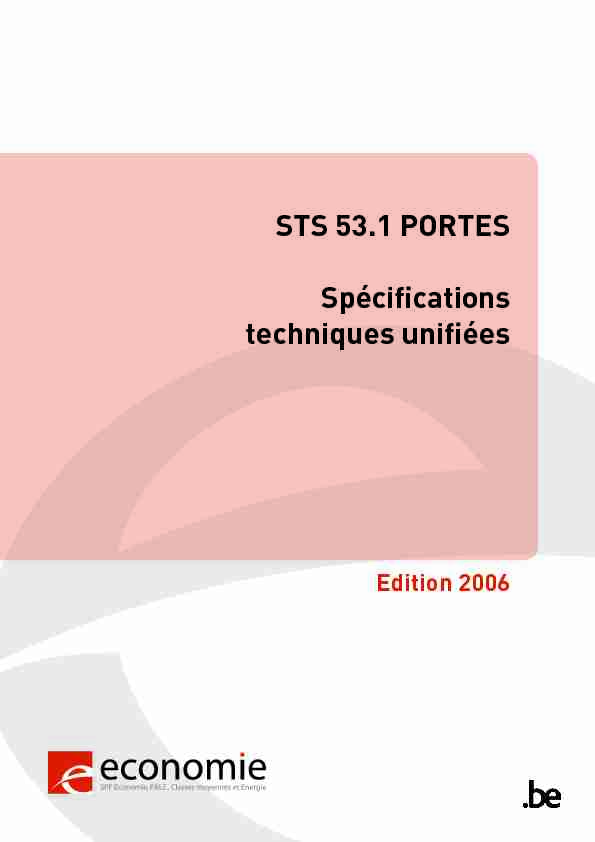 STS 53.1 PORTES Spécifications techniques unifiées Edition 2006
