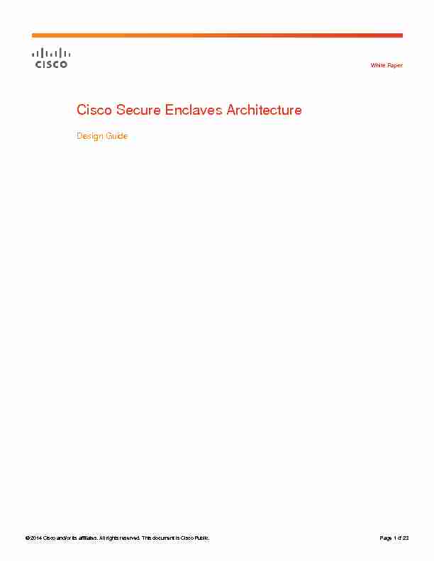 Cisco Secure Enclaves Architecture White Paper