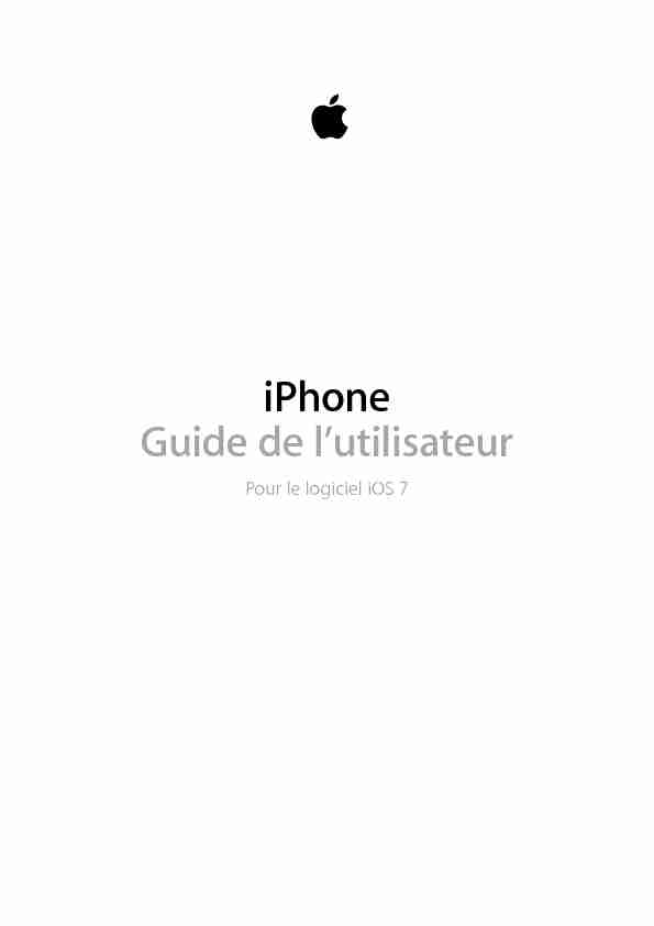 iPhone Guide de lutilisateur