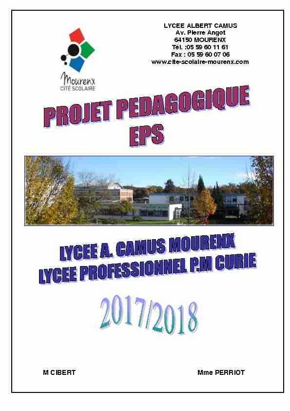 [PDF] Projet EPS - Cité Scolaire Albert Camus