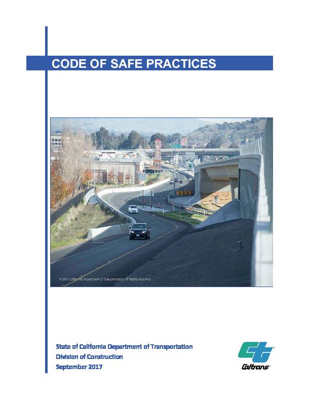 CODE OF SAFE PRACTICES - California Department of Transportation