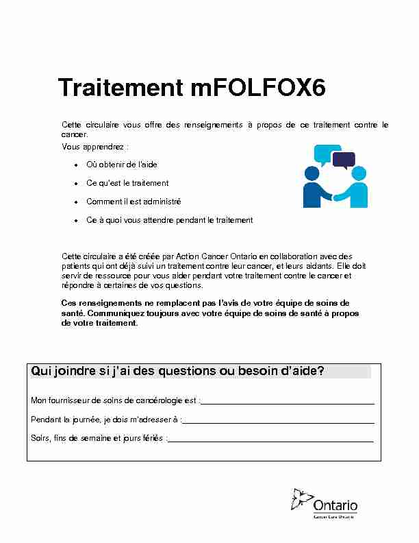Traitement mFOLFOX6