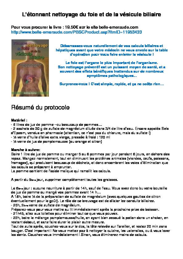 Searches related to l étonnant nettoyage du foie et de la vésicule bil filetype:pdf