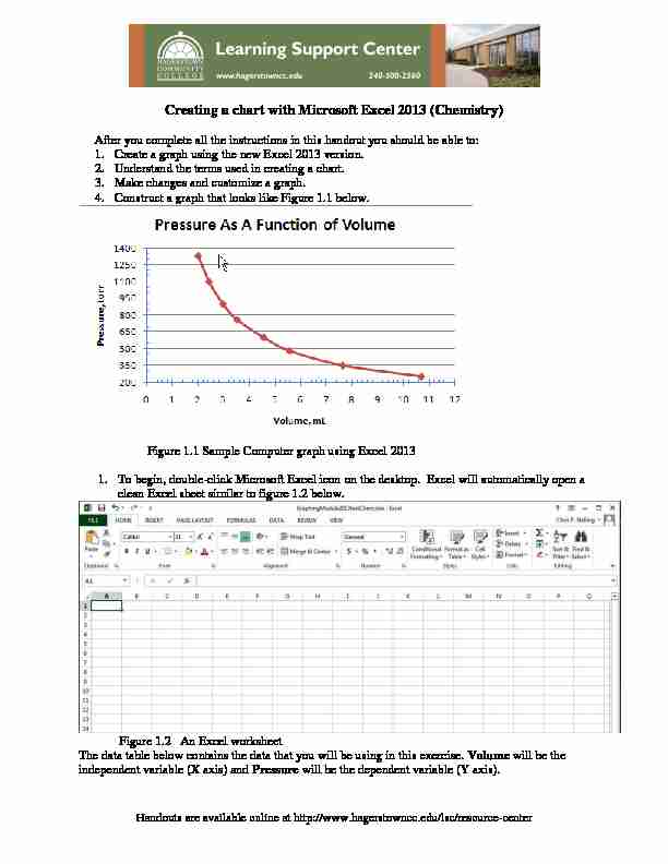 Creating a chart with Microsoft Excel 2013 (Chemistry)