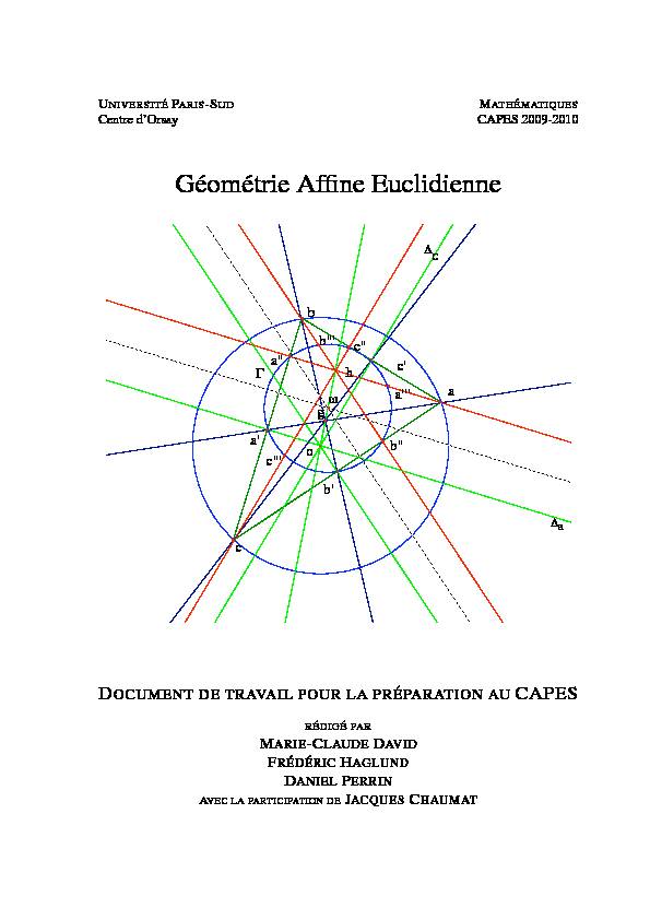 Géométrie Af?ne Euclidienne - Université Paris-Saclay
