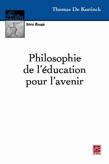 [PDF] Philosophie de léducation pour lavenir - Bibliothèque Université