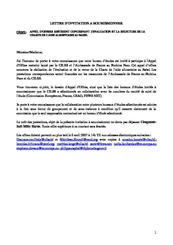 LETTRE D’INVITATION A SOUMISSIONNER - Université Laval