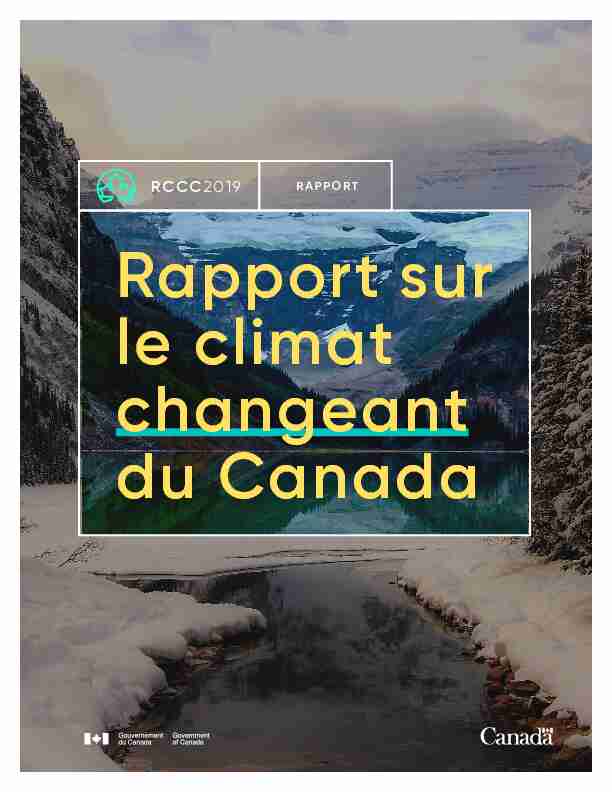 Rapport sur le climat changeant du Canada