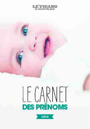 CARNET PRENOMS CDJ 2016 HD - Le Figaro