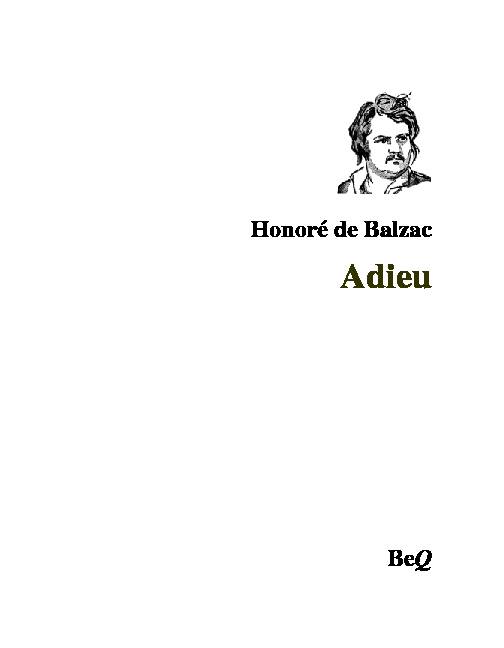Honoré de Balzac Adieu - Ebooks gratuits