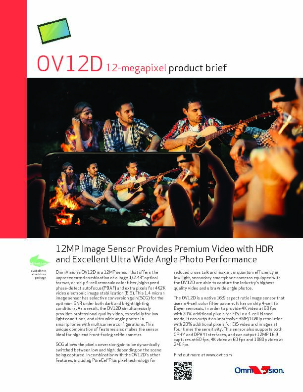 OV12D 12-megapixel product brief - OMNIVISION