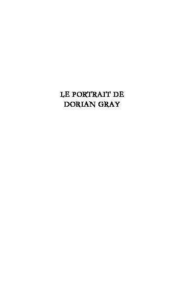 LE PORTRAIT DE DORIAN GRAY - publienet