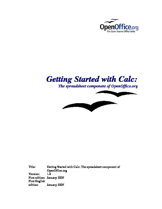 Getting Started with Calc - OpenOffice