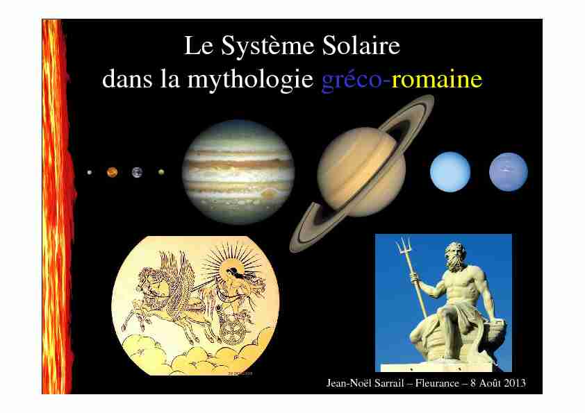Mythologie Système Solaire Fleurance 2013 JN Sarrail