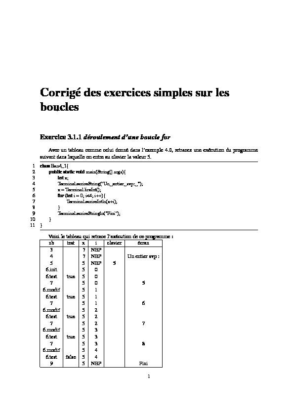 [PDF] Corrigé des exercices simples sur les boucles