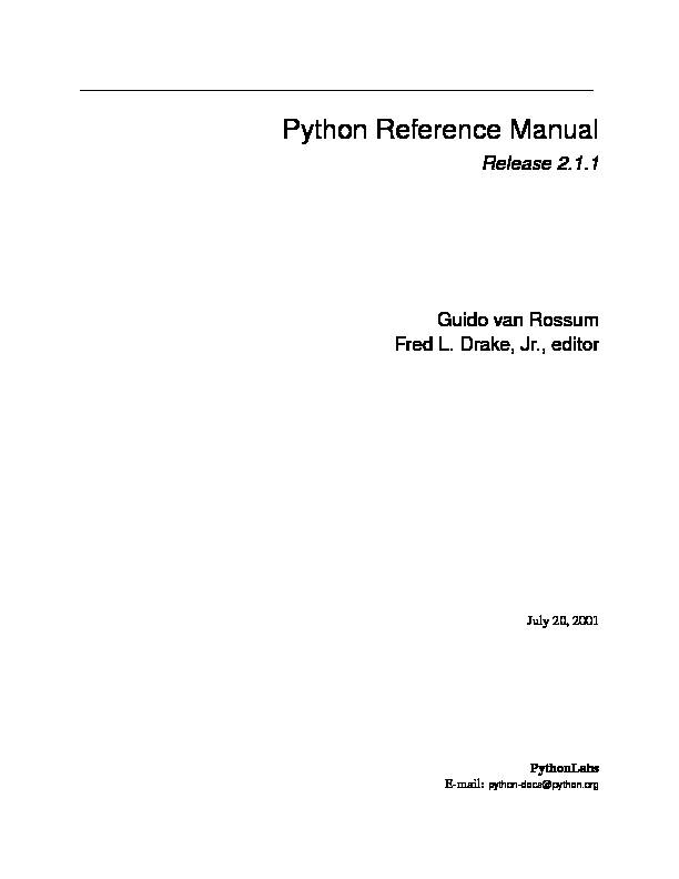 Python Reference Manual - Massachusetts Institute of Technology