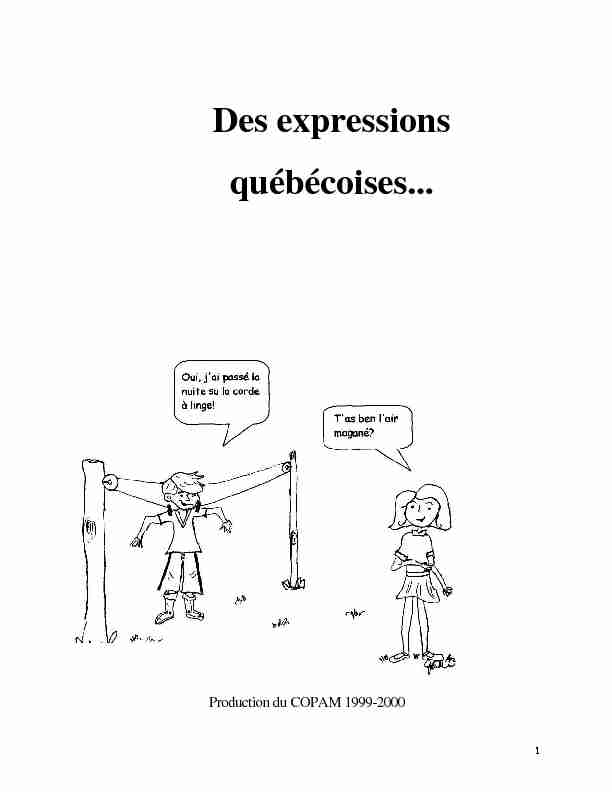 [PDF] Des expressions québécoises