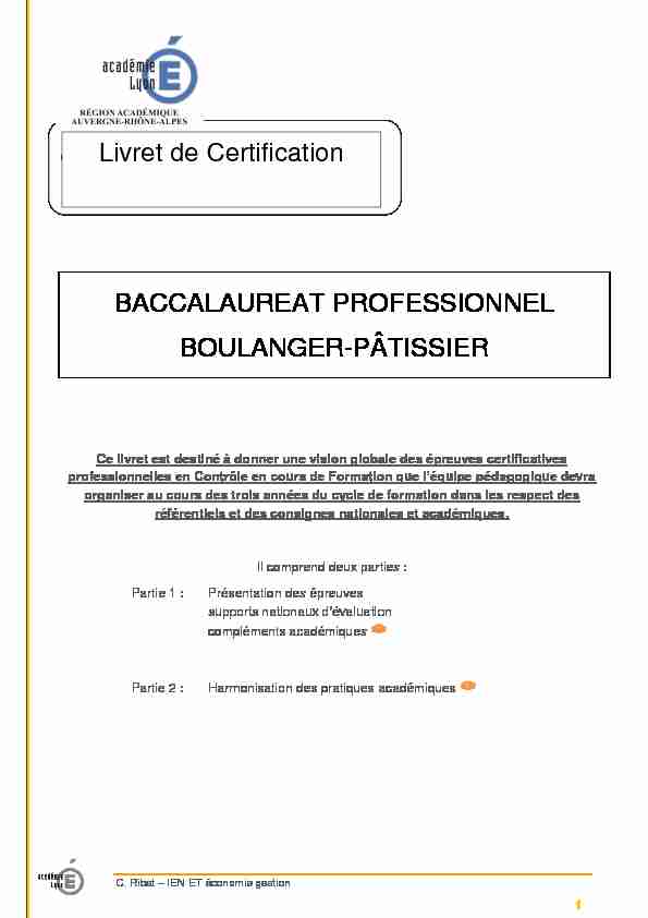 BACCALAUREAT PROFESSIONNEL BOULANGER-PÂTISSIER
