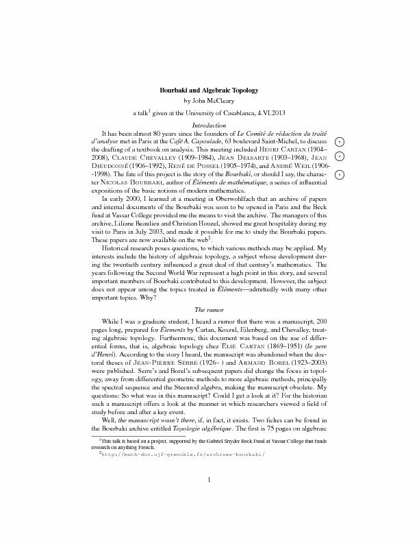 Bourbaki and Algebraic Topology - AlgTop