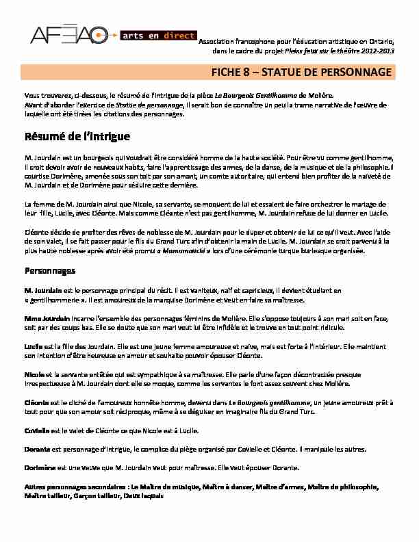 [PDF] FICHE 8 – STATUE DE PERSONNAGE Résumé de lintrigue - AFEAO
