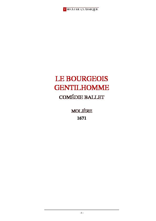 LE BOURGEOIS GENTILHOMME - theatre-classiquefr
