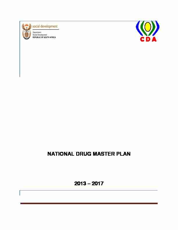 NATIONAL DRUG MASTER PLAN 2013 – 2017