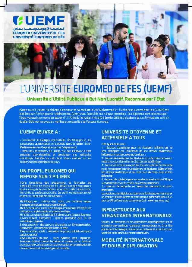 LUNIVERSITE EUROMED DE FES (UEMF)