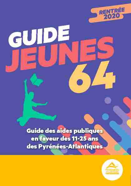 Guide des aides publiques en faveur des 11-25 ans des Pyrénées