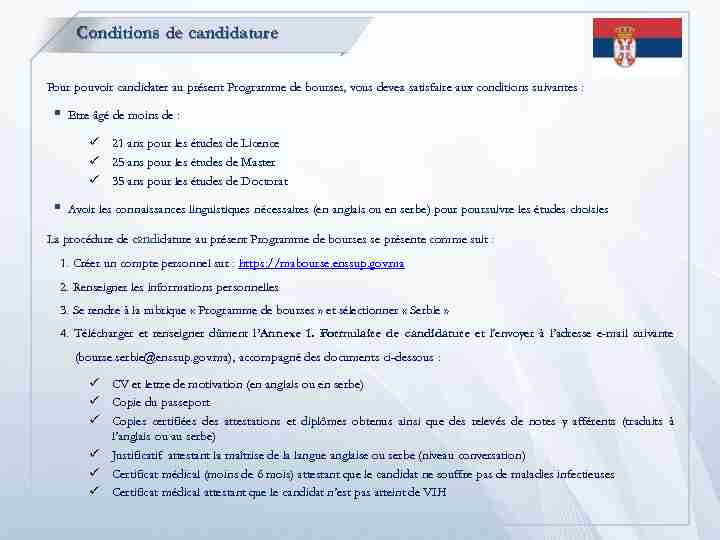 [PDF] Conditions de candidature - maBourse - Enssup