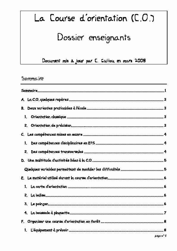 [PDF] La Course dorientation - USEP 44