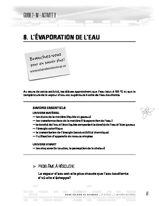 [PDF] 8 LÉVAPORATION DE LEAU